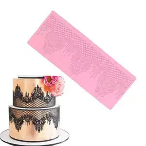 Lixsun Food Grade Fondant Tools Cake Decorating With Silicone Baking Lace Decorating Mat