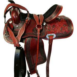 Premium Genuine Leather Western Saddle Tack Set Various Colors Barrel <b>Racing</b>/Western Roping English Multiple Sizes 14'-18' - Product Image 1