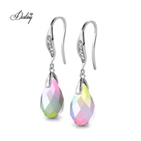 Mode Daisini Droplet Hook Boucles d'oreilles ornées de cristaux Swarovski Sterling Silver 925 AB Rhinestone Crystal Accessory