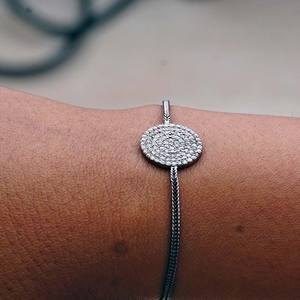 Bracelet en diamant incrusté en argent 925, nouveau disque de 10 MM, chaîne de styliste, bijoux à la main, vente en gros - Product Image 2