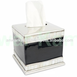 Enamel Finished Steel Table Napkin <b>Tissue</b> <b>Box</b> With Decorative Mother of Pearl Tableware <b>Tissue</b> <b>Box</b> Holder - Product Image 3