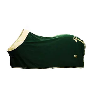 Panno morbido Tappeto Cavallo/Coperta in Opaco di colore Verde con Pelliccia-Cavallo Equitazione Attrezzature