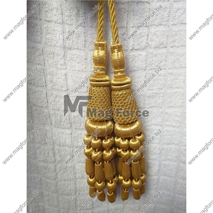 Garniture de frange de lingot d'or OEM Frange de gland de lingot d'or personnalisée Frange de fil de lingot plaqué et de Mylar Toutes les tailles - Product Image 4