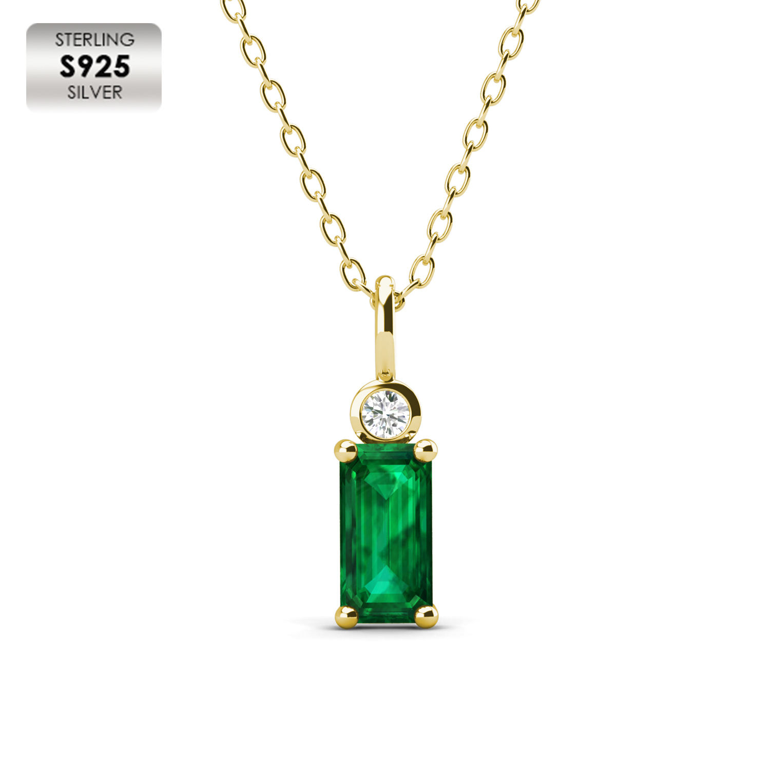 925 Plata 18K Oro amarillo plateado Moda Collar