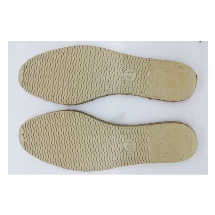 Low Market Price Top Selling Customized Size Left Right Rubber Vulcanized Jute Soles for making Durable Flat Espadrille Shoes