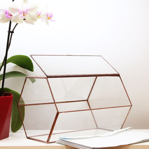 Wedding Card <b>Box</b>. Big Geometric <b>Glass</b> Wedding Display <b>Box</b>. <b>Glass</b> Terrarium. Wedding Envelope Holder <b>Box</b> - Product Image 1