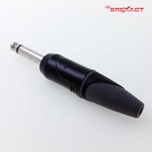 Enchufe de conector de Audio TS profesional de alta calidad de 6,35mm con carcasa de aleación de Zinc electrocapado acabado Chapado en negro aislante PA66 - Product Image 6