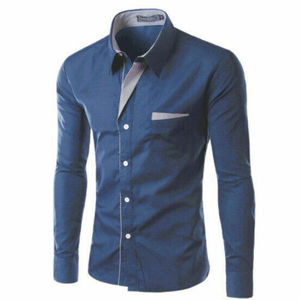 Chemises pour hommes en coton 100% avec logo personnalisé, nouvelle tendance, brodées, manches longues, formelles, unies, grande taille, anti-froissement, respirantes - Product Image 3