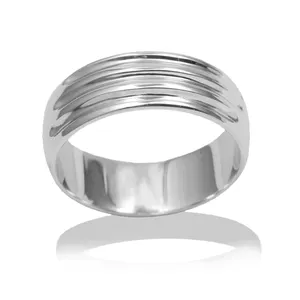 精致的结婚戒指饰品素色925纯银古董戒指批发饰品配件