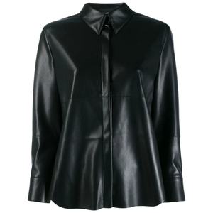 Conception personnalisée Chemise en cuir noir à manches courtes pour hommes et femmes - Product Image 2