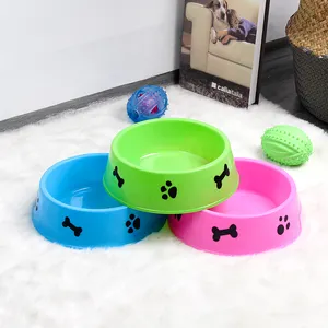 Tragbare Bonbon farbe Katzen schale Schüssel erhöhte Pfote Knochen drucke Hunden apf doppelwandige Haustier Feeder Schüssel