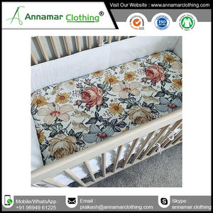 De algodón de buena calidad patrón de dibujos animados de la muselina del bebé cuna hoja aceptar personalizado - Product Image 2