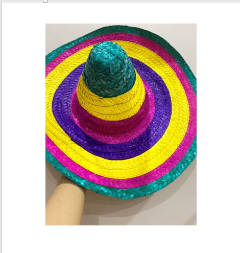 つば広の伝統的なメキシコのソンブレロ帽子、大きな麦わらのメキシコ