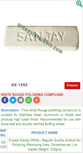 เครื่องมืออัญมณีสำหรับช่างอัญมณีสารขัดหยาบสีขาว GS 1292 - Product Image 2