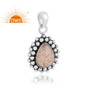 Pendentif en argent Sterling 925 naturel, double pierre de soleil, pierre précieuse, cristal pour femmes, fabrication de bijoux - Product Image 3