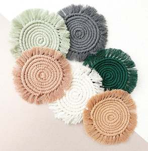 Posavasos de macramé tejido a mano, decoración de cocina para el hogar, bohemio - Product Image 1