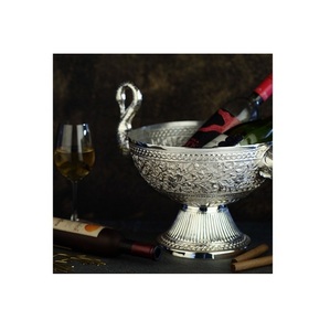 Design personnalisé Refroidisseur de vin à revêtement argenté et refroidisseur de vin en acier inoxydable et seau à glace pour refroidisseur de vin d'exportation pour bars et maison - Product Image 1