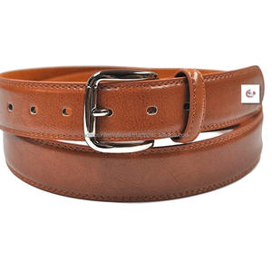 เข็มขัดหนังวัวสีดำลำลองแบบเย็บตะเข็บคู่ทนทานขนาดใหญ่ทำจากสแตนเลสเข็มขัดหนังวัวสีดำสำหรับธุรกิจ - Product Image 5