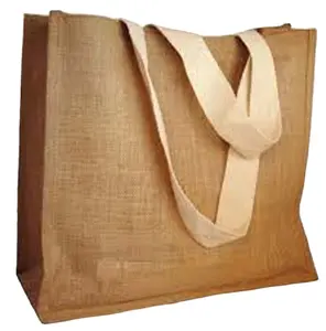 Jute laminierte NATURE JUTE BAG Einkaufstasche mit Logo Sac kleinen bedruckt mit Jute tasche aus Baumwoll gewebe