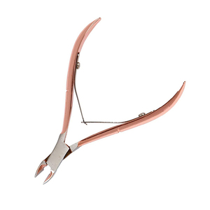 Pinza de cutícula de acero inoxidable con logotipo personalizado, color oro rosa, para cortar cutículas y uñas colgantes, venta al por mayor, 2022 - Product Image 6