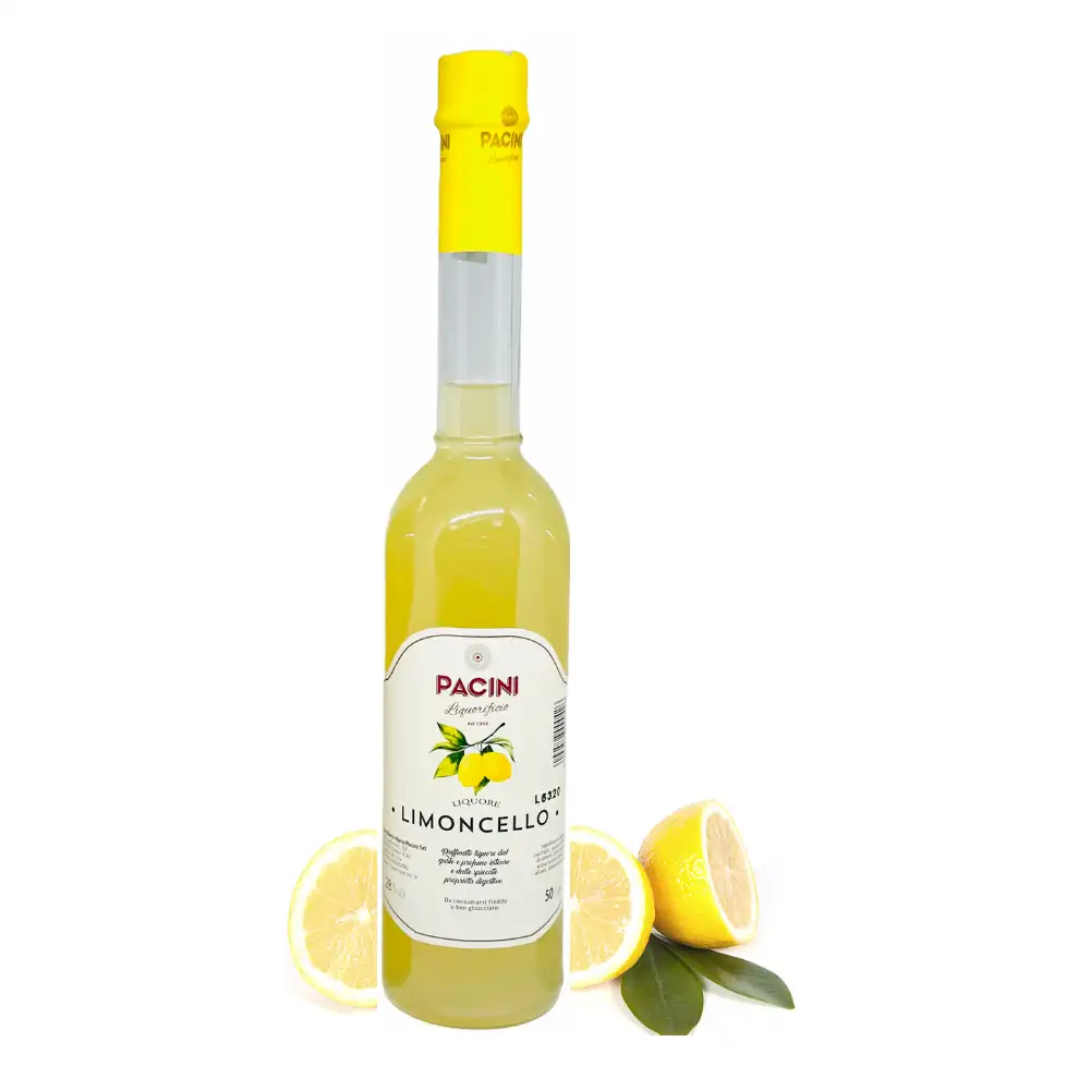 Meilleure qualité italienne PACINI LIQUEUR Limoncello bouteille 50 cl avec infusion de zeste de citron pour la vente au détail et les restaurants