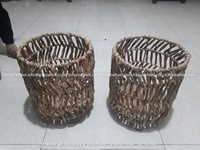 Ensemble de 3 paniers de rangement multifonctionnels écologiques, paniers en jacinthe d'eau naturelle tressée, boîte organisatrice, panier à linge, décoration intérieure