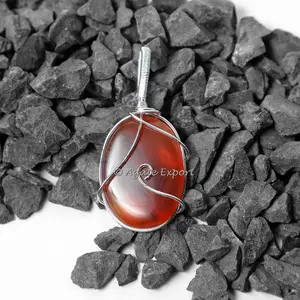 Colgante curativo de cornalina roja, alambre curativo, venta al por mayor - Product Image 1