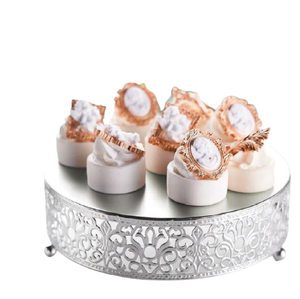 ที่วางเค้กเครื่องเงินชุบสังกะสีขนาดใหญ่มีสไตล์เหมาะสำหรับโชว์ขนมอบและมัฟฟินของหวานสุดหรู - Product Image 5