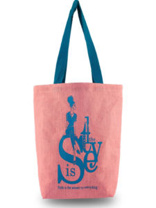 Sac fourre-tout en jute de qualité supérieure à deux tons avec impression personnalisée, design élégant |   Sac à main promotionnel réutilisable - Product Image 4