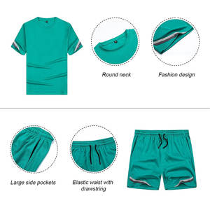 Conjunto de Camisa y Pantalones Cortos de Verano para Hombre, Estampado Personalizado, Casual, con Botones, Transpirable, de Secado Rápido, 100% Algodón - Product Image 3