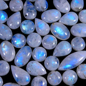 Piedra Lunar Gótica Cabujón Zombis, Piedra Lunar Gris Dorada de 25mm, Gemas Sueltas en Hilo, Piedras a Granel de Piedra Lunar - Product Image 5