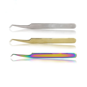 Pinzas de pestañas postizas de volumen 3D 5D 6D de acero inoxidable alemán de arcoíris Multicolor de alta precisión, Punta puntiaguda ecológica - Product Image 1