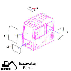 Nueva excavadora Reemplazo de vidrio Excavadora Ventana Vidrio Excavadora Vidrio para Sani <span class=keywords><strong>Excavator</strong></span> Cab - Product Image 4