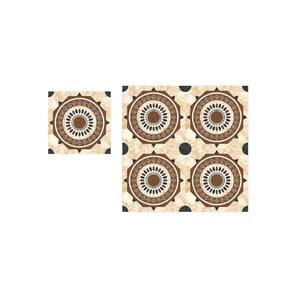 สีครีม ดีไซน์ขอบสีน้ําตาล กระเบื้องปูพื้นเซรามิกเคลือบเงา 40x40ซม - Product Image 6