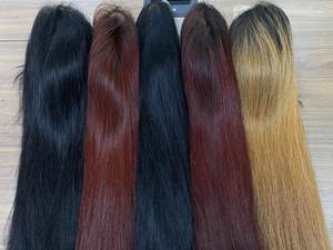 Vente en gros de cheveux vietnamiens Remy pour perruques de cheveux fermés avec tissage de cheveux couleur et longueur personnalisées - Product Image 2