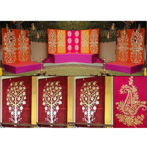 ม่านฉากหลังปักลายสำหรับเวที,ม่านสำหรับเวทีสไตล์ปากีสถานฉากหลังสำหรับงานแต่งงาน - Product Image 1