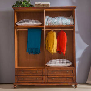 Populaire moderne Chambre Armoire En Bois Coulissante Placard Porte De Garde-Robe de Conception D'indonésie - Product Image 3