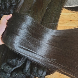 Extensiones de cabello humano natural negro Remy Grado Bonestraight Cutícula virgen alineada Cabello indio crudo de proveedor de confianza - Product Image 4