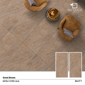 Azulejos de suelo de 600x1200mm, azulejos laminados con efecto de madera marrón, aspecto de mármol, azulejos de porcelana de la India pulidos - Product Image 4