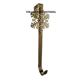 Crochets de suspension dorés en acier pour chaussettes de Noël, motif flocon de neige, pour décorations de Noël, fêtes et cafés - Product Image 1