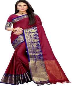Banarasi soie Jacquard Saree avec chemisier femmes portent des dames fête Festival tenue quotidienne doux coton soie Sari en gros bas prix ApparelGarment - Product Image 1