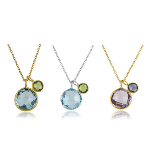 Hot sale gold plated sterling 925 <b>silver</b> qartz gemstone pendant <b>necklace</b> for women and girl - Product Image 5