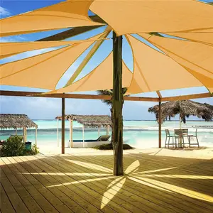 faltbare schatten balkon Suppliers-3*3*3m wasserdichtes Sonnenschutz segel/Strand dreieck Sonnenschutz stoff zum Verkauf
