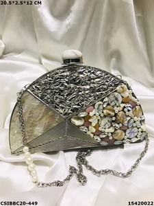 Handmade Designer Brass MOP <b>Clutch</b> for Ladies Wedding and Evening Use Crafted Mother of <b>Pearl</b> <b>Bag</b> - Product Image 6