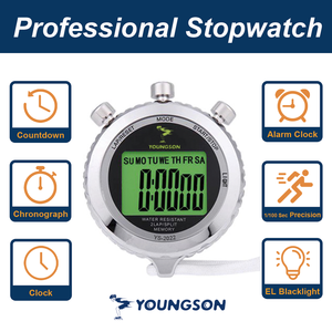 Chronomètre de la fonction du rétro-éclairage, avec bouton lumineux, couleur argent, 1 pièce - Product Image 5