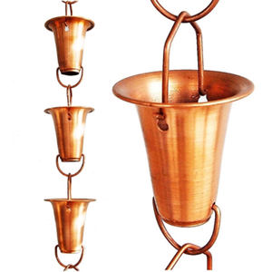 Cadenas de Lluvia de Cobre de Calidad Exclusiva con Copas Decorativas para Canalones, Diseño Único de Flores, al Precio Más Bajo - Product Image 6