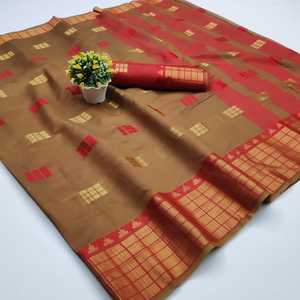 Sari de seda jacquard con blusa para mujer, ropa de fiesta para mujer, uso diario, de algodón suave Sari de seda, venta al por mayor, precio bajo - Product Image 6