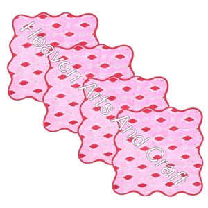 Juego de servilletas Vieiras de mesa impresas en bloque de mano de algodón 100% algodón hecho de calidad superior servilleta de mesa dobladillo puntada bloque de mano indio - Product Image 1