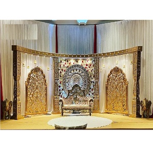 Decoración de Escenario para Bodas al Estilo del Sur de la India, Diseño de Escenario para Recepción de Bodas Tamilas, Decoración Tradicional para Bodas, Evento en EE. UU. - Product Image 1