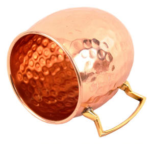 Meilleure vente tasse mule de Moscou en cuivre massif avec poignée en laiton faite à la main à partir de métal d'exportateur indien pour cadeaux d'affaires - Product Image 6